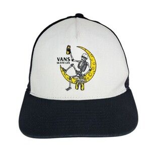 Vans SK-8 Hi Life Canvas Mesh Snapback Cap Skeleton Eightball Vintage Skater Hat